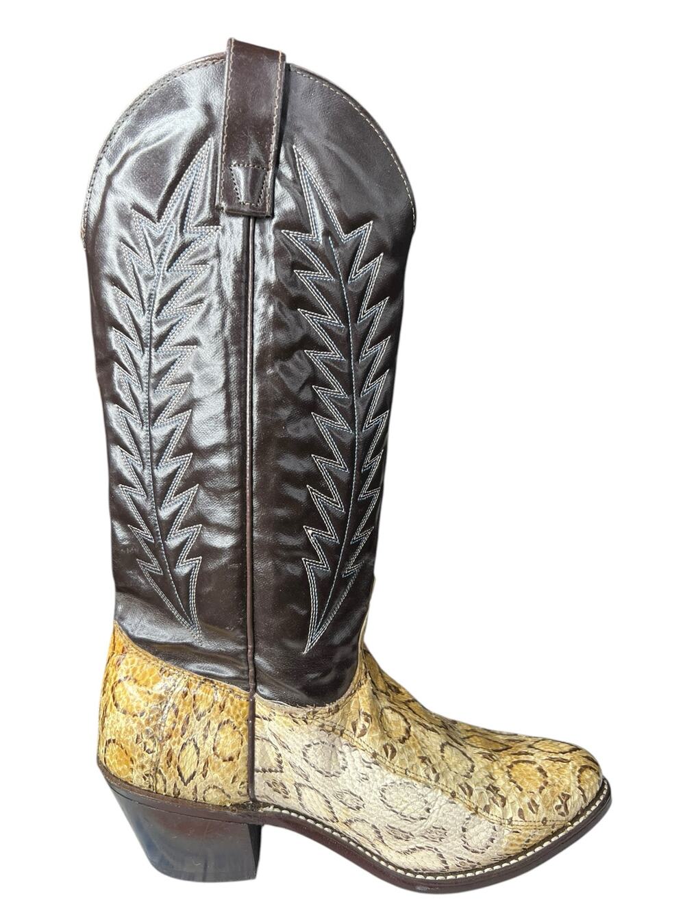 Texas Women’s Python Snakeskin Print Western Cowgirl Boots Size US 7 M